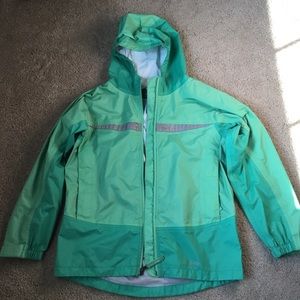 Green LL Bean waterproof rain coat